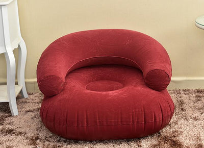 fashion flocking pvc inflatable beanbag single sofa, family home accessory, armchair air bean bag chair
