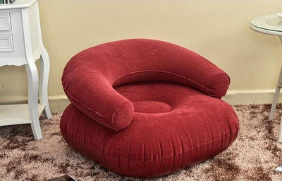 fashion flocking pvc inflatable beanbag single sofa, family home accessory, armchair air bean bag chair